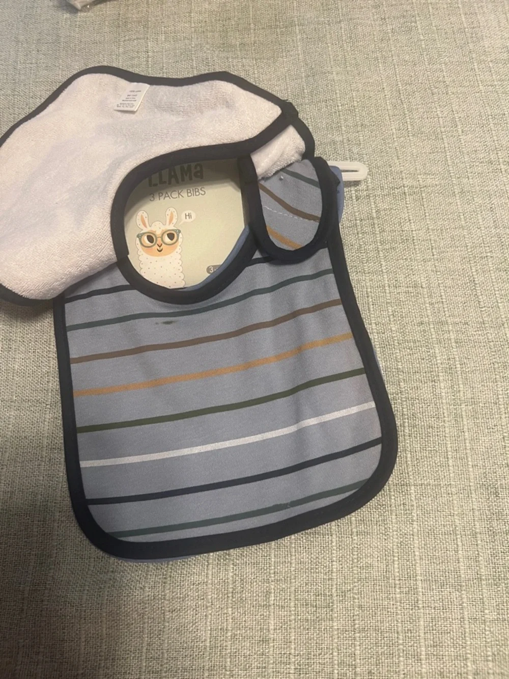 Grey 'Roar' Dino Bib - 3 Pack (Grey)